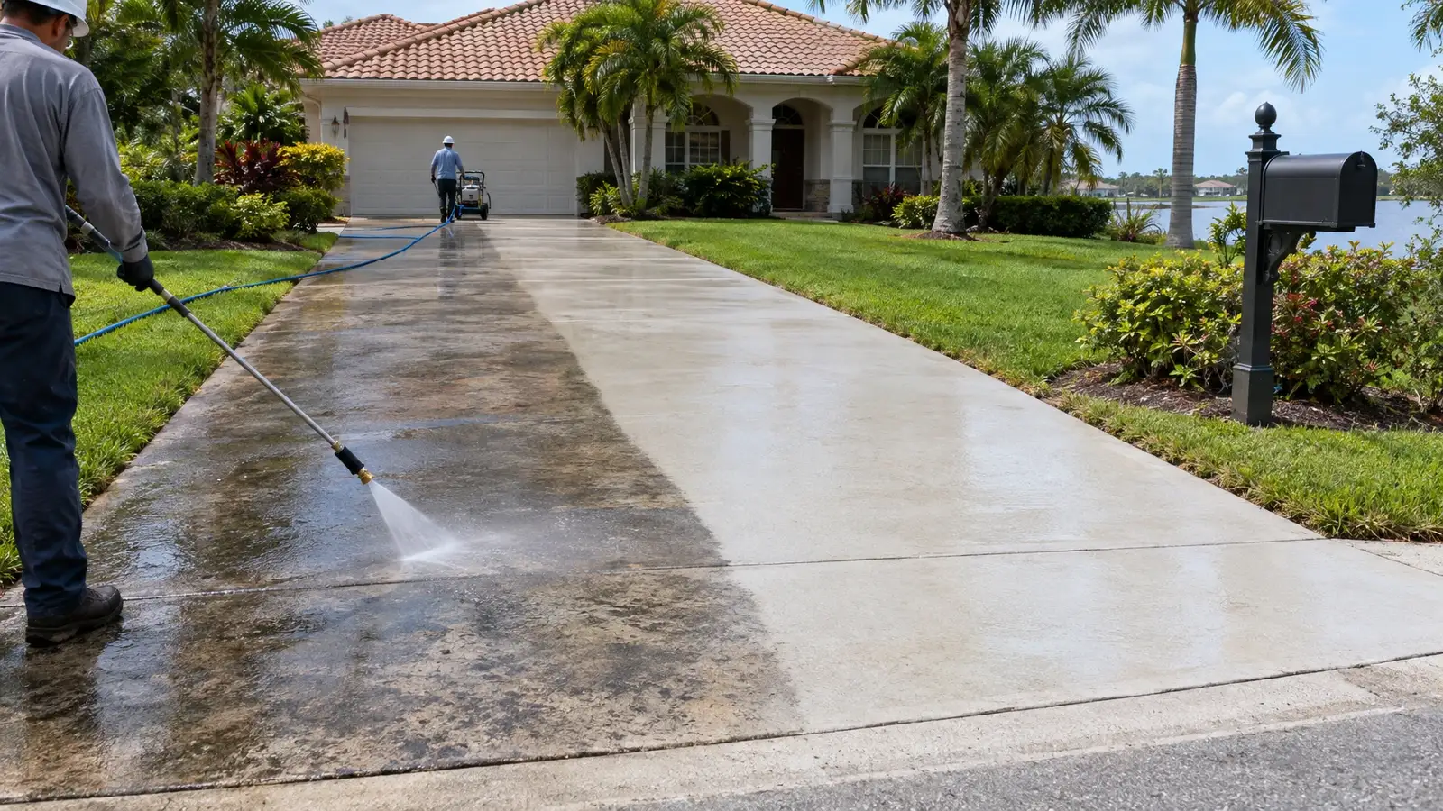 Driveway and Sidewalk Stain Removal for Florida builders