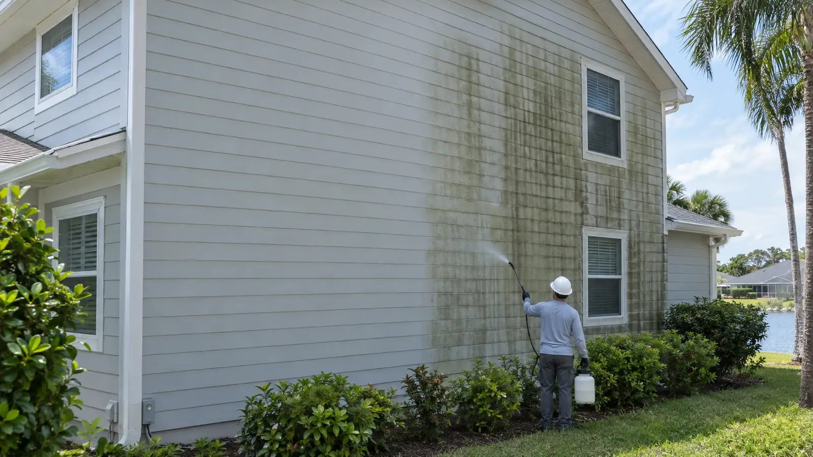 Siding and Painted Wall Stain Removal for Florida builders