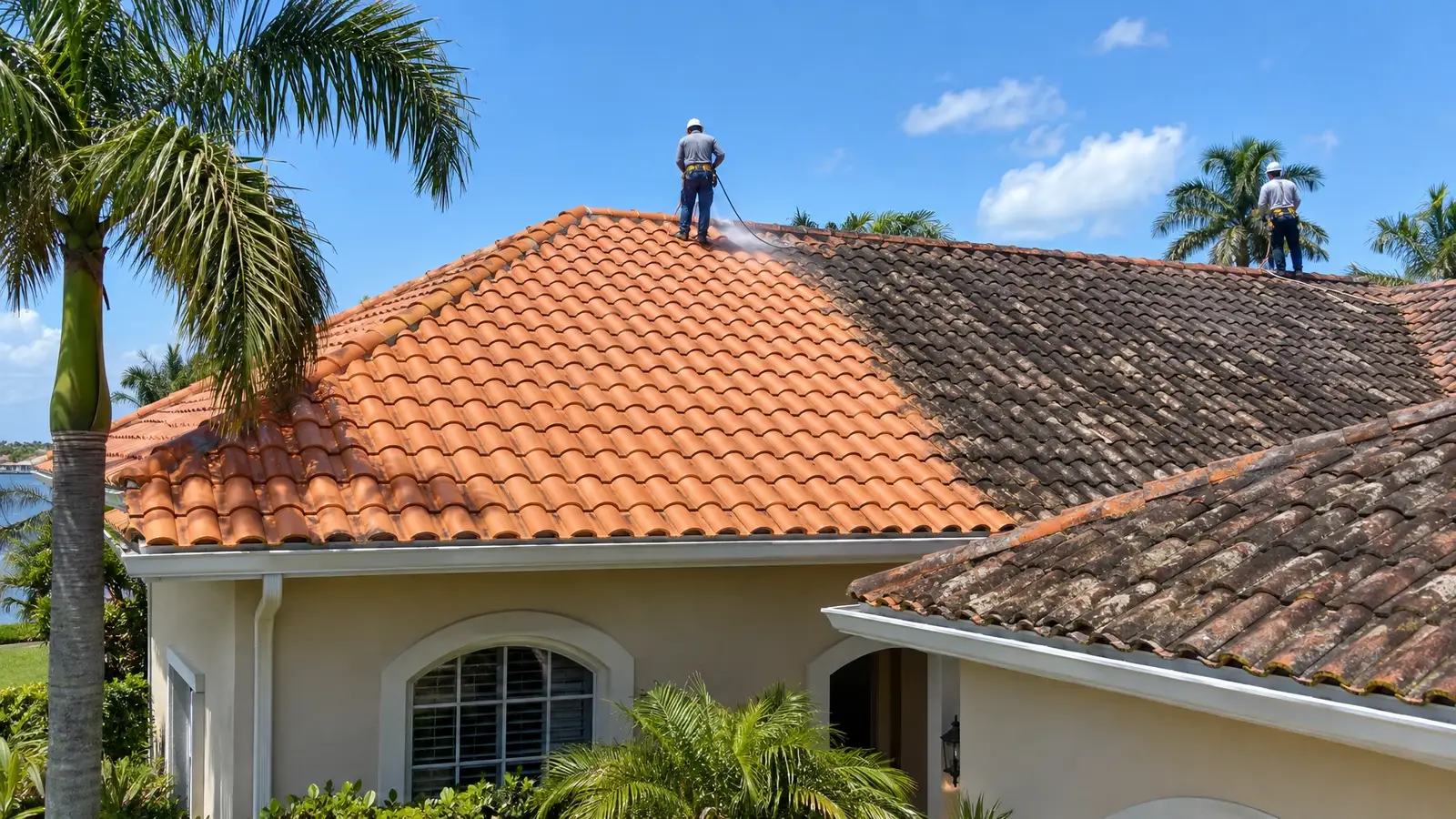 Tile Roof Stain Removal for Florida builders